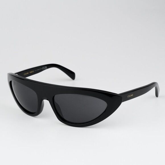 NEW Celine CL40261I 01A Black Dark Grey Wraparound Unisex Sunglasses CL 40261I - Picture 4 of 10
